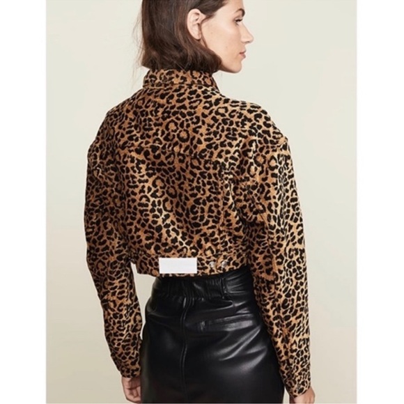 RE DONE cheetah leopard print cropped button front jacket size small - Picture 9 of 10